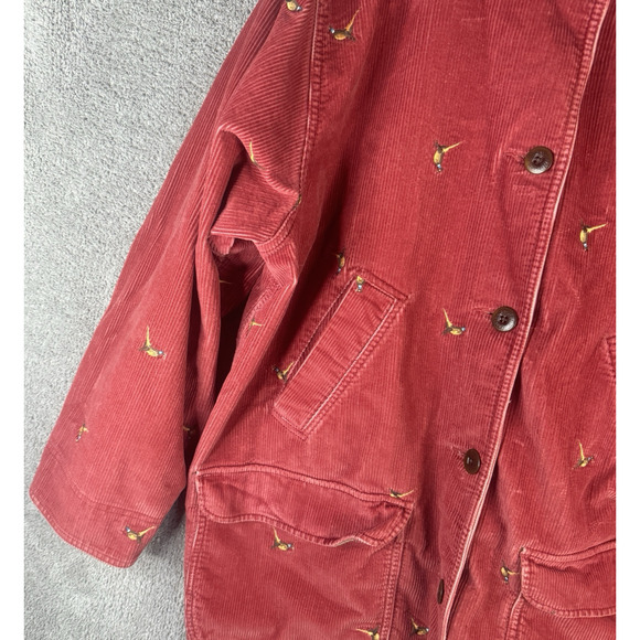 Vintage LL Bean Jacket Womens 2XL Red Corduroy Hunting Field Barn Chore Coat - Picture 3 of 12